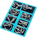 8Pcs/set Metal Wire Puzzle Brain Teaser Game IQ Mind Test Toys for Kids Adults