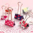 6X Floral Metal Foldback Binder Clip Stationary Office Ticket Paper LJ