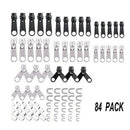 84 Pack Universal Zip Head Tool Repair Replacement Kit Metal Zipper Practical AU