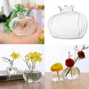 2x Pomegranate Shape Tabletop Glass Planter Flower Vase Decorative Glass Bottles