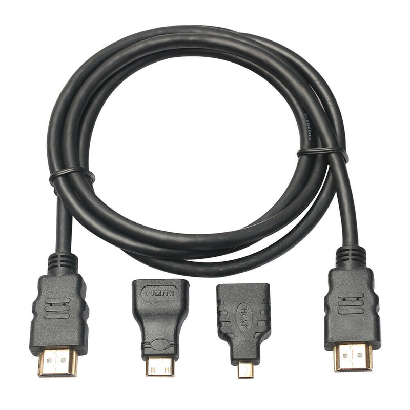 3 in 1 High Speed HDMI to Mini/Micro HDMI Adapter Cable for PC TV PS4