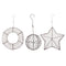 Pack of 3, Metal Wire Wreath Frame Form Hanger, Round & Ball & Star Shaped
