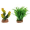 Set of 2, Plastic Terrarium Bamboo Leaf & Succulent Plant Animals Habitat for