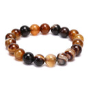 Fashion Men Women Natural Stone Agates Bangle Elastic Bracelet Jewelry Gift@