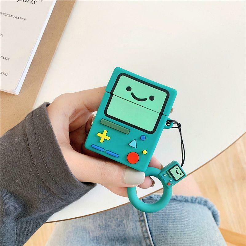 Silicone Protective Case Game Console Pattern Cover with Lanyard for Airpods 1/2