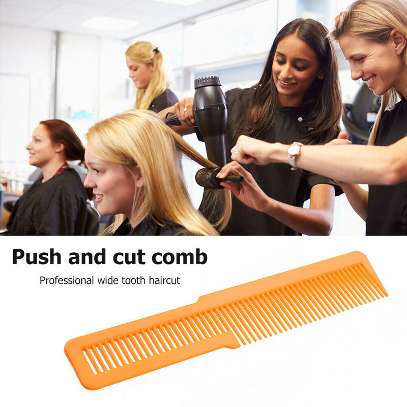 Hairdressing Carbon Anti-static Comb Wide Tooth Hair Clipper Comb (Orange) A