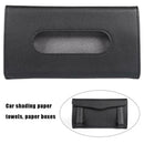 Car Sun Visor Tissue Box PU Leather Paper Napkin Cover Auto Styling (Black)