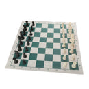 Portable Bagged Roll-up Plastic Chess Set Rollable 18" Cloth Board Outdoor
