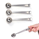1x Coffee Scoop With Clip Multifunction Stainless Steel Coffee Measuring Spoo Bj