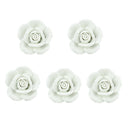Drawer Knob Furniture Handles White Ceramic Rose Knob 5 Piece