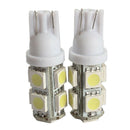 2PCS 194 168 W5W T10 9SMD-5050 LED White Light Car Tail Lamp Bulb Bright