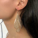 Women's National Retro Earrings Hollow Multi-layer Leaf Earrings C2H9 Y6E0
