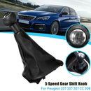 5 Speed Gear Shift Stick Leather Gaitor Gaiter Knob For PEUGEOT 207 307 CC