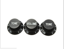 Guitars Control Knobs 1-Volume 2-Tone For Strat Fender Stratocaster Black  LJ