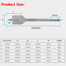 6Pcs/Set Grooved Flat Bit Set Flat Spade Wood Drill Bit 10/12/16/18/20/25mm