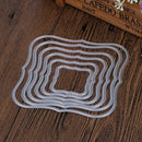 6Pcst Wavy Square Frames Cutting Dies Stencils For DIY Scrapbooking Pape hv2n