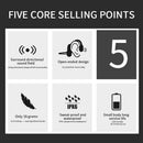 Wireless Open Ear Bone Conduction Headset Stereo Headphone Sport Black Earphone