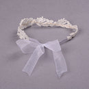 Baby Girls White Floral Hair band Adjustable Headband Lace Flower Headband Gw