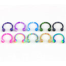 10XStainless Steel Horseshoe Bar Lip Nose Septum Ear Ring Stud Piercing Ball TO