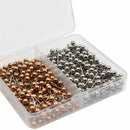 400pcs Map Tacks Push Pins, 3/5-Inch Shining Plastic Sphere Head with Stain D5W2