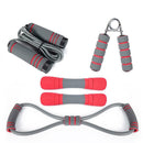 Ladies' Fitness Jump Rope Suit Grip Rally Dumbbell Exercise Equipment Gray Red