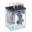 MY4NJ DC 24V Coil Power Relay DIN Rail Mounted 14 Pin 4PDT w Socket