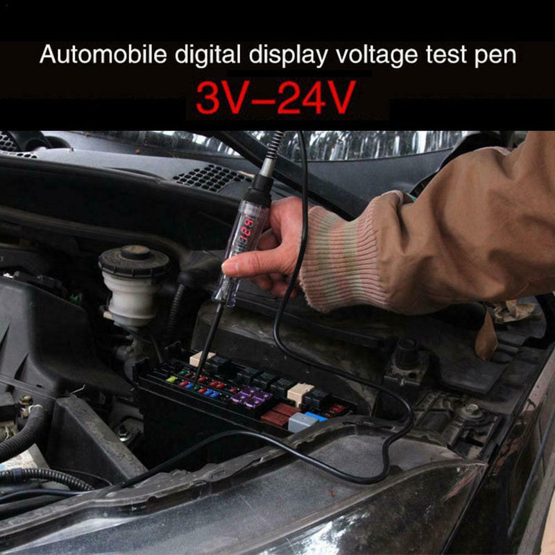 Digital Display Car Vehicle DC Voltage Test Pen Green Auto Circuit Gauge Tester