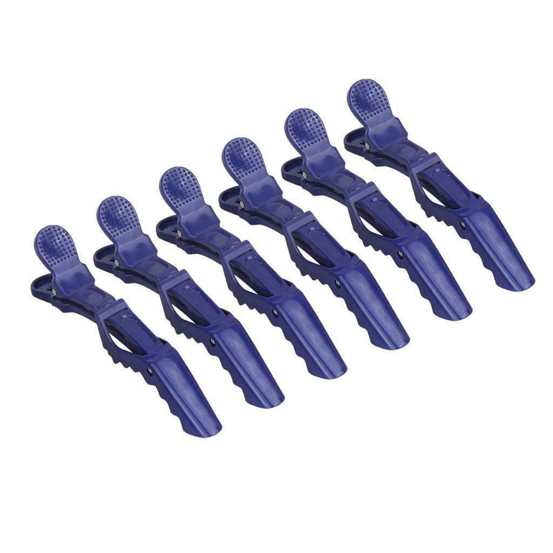 6Pcs Professional Hair Sectioning Clips Duckbill Clamp Extra Large Blue