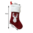 Large Christmas Stocking Elk Pattern Sock Gift Holder Christmas Tree Decora A2L4