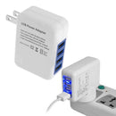 White Plastic 2.1A 4 Ports Usb Portable Home Travel Wall Charger Ac Power A Y8P8
