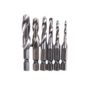6 pc Drill Tap M3-M10 Countersink Deburr Set Metric Combination Drill Tap  BX