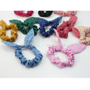 10pcs Cute Women Girls Rabbit Ear Hair Bow Tie Bands Ponytail Holder Mix Color