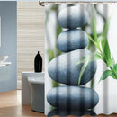 Abstract Waterproof Shower Curtain Bathroom Polyester Pattern & Hooks, Bamb