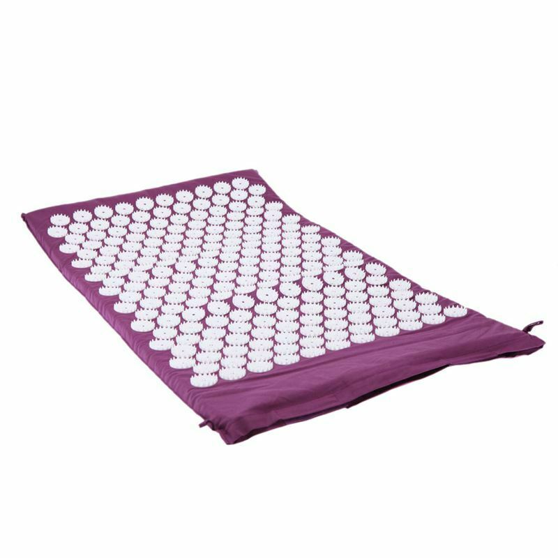 Carpet Mat for Acupressure Acupuncture Yoga Massage + Carry Bag purple Z6H5