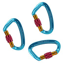 3 Pcs Hammock Carabiner Clip Outdoor Climbing Screw Locking Aluminum Alloy