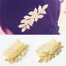 1x Women Hair Clips Hair Comb Hairpin Alloy Leaves Elegant Headband JS
