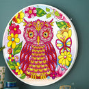 DIY Owl Special Shaped Diamond Painting Mural with Pink Tassel Home Decor