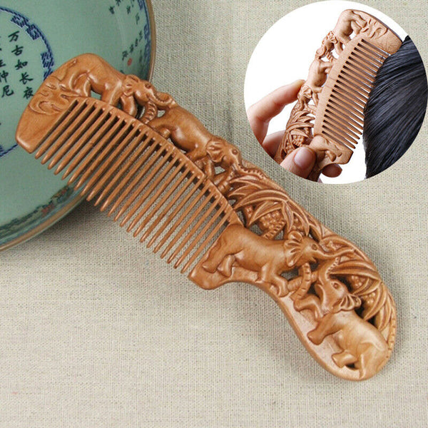 1X Wooden Comb Fine Tooth Handmade Hair Comb Anti Static Comb Hair Styling To Hn