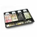 7 Grids Coin Money Plastic Storage Box Bill Cash Tray Organizer With Metal Clips