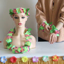 24PCS Artificial Garland Handmade Hawaiian Wreath Headband Wedding Party