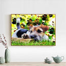5D DIY Full Round Diamond Painting Dog Cross Stitch Embroidery Mosaic Kit