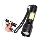 Portable T6+COB LED Light 3 Modes USB Charging Flashlight 1000LM Torch Lamp