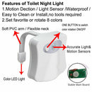 2x LED Toilet Seat Night Light Motion Sensor Lamp Adjustable 8 Color Cycle ST709