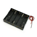 5 x 1.5V AA Battery Slot Holder Case Box Wire Black E6R2