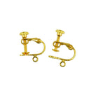 36pcs Brass Metal Clip On Screw Back Earring Findings with Open Loop & Ball