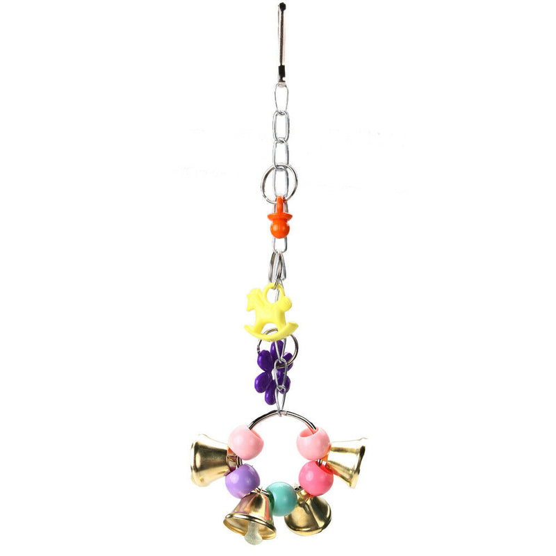 Bird Parrot Macaw Cage Chew Bell Toys Swing Scratcher Cockatie(Random Color