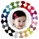 20 PCS Baby Big Hair Bows Boutique Girls Alligator Clip Grosgrain Ribbon LJ
