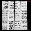12Pcs Kids Letters Plastic Stencil Template Diary Journal DIY Painting Drawing