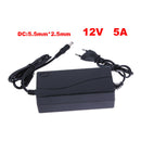AC 100-240V Converter Adapter DC 5.5 x 2.5MM 12V 5A 5000mA Charger EU Plug