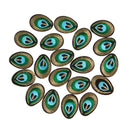 20pcs Peacock Eye Embroidered Cloth Iron On Patch Sew Motif Applique